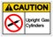 Caution Upright Gas Cylinders Symbol Sign, Vector Illustration, Isolate On White Background Label. EPS10