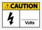 Caution Volts Symbol Sign On White Background