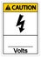 Caution Volts Symbol Sign On White Background