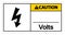 Caution Volts Symbol Sign On White Background