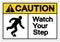 Caution Watch Your Step Symbol Sign, Vector Illustration, Isolated On White Background Label .EPS10