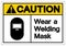 Caution Wear a Welding Mask Symbol Sign ,Vector Illustration, Isolate On White Background Label .EPS10