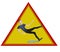 Caution! Wet floor. Man slipped on a wet floor