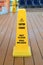 Caution Wet Floor safety pylon