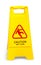 Caution wet floor sign isolated on white.