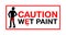 Caution wet paint funny attention sign