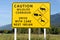 Caution wildlife corridor road sign