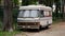 Cavallino treporti Italy 08 13 2019 an old hymer mobile camper parked under a tree