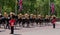 Cavalry horses taking part in the Trooping the Colour military parade at Horse Guards, Westminster, London UK