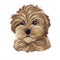 Cavapoo digital art illustration of cute canine animal of beige color. Cavoodle or crossbreed dog, offspring of Poodle