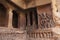 Cave 1: Dancing Shiva, Nataraja on the right side wall of the facade, Badami Caves, Karnataka. Steps leading to the second cave ar