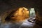 Cave cellar with the stairs and historic walls