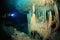 Cave diving in the cenote underwater cave