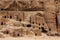 Cave dwellings in the ancient city of Petra, Rose City, Jordan