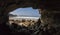 CAVE FULL STONES AND A BEATIFUL SEASCAPE