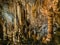 Cave Grotte des Grandes Canalettes in French Pyrenees Catalunya full of stalagmites and stalactites beautiful scenery in geologic