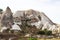 cave houses in mountain slope in Goreme