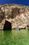 Cave at inland sea of the island of Gozo in Malta