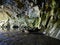 Cave interior with stark rock formation