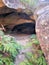 Cave on the Kanning Walk. A small cave in a cliff face