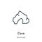 Cave outline vector icon. Thin line black cave icon, flat vector simple element illustration from editable stone age concept