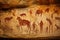 Cave painting. Ancient Cave Art. Old rock paintings of primitive people. Stone Age. History and archaeology. Art and