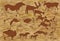 Cave painting stone age rock color finger