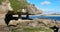 Cave on the sea shore Atlantic coast Galicia Spain