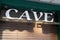 Cave sign letters wine bar showcase outdoor Cafe Mockup