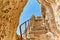 Cave staircase and sky