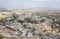 Cave town Uchisar from the ancient mountain fortress. Cappadocia, Turkey