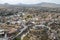 Cave town Uchisar from the ancient mountain fortress. Cappadocia, Turkey