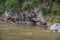 Cave on water level along Li River in Guilin, China