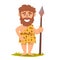 Caveman prehistoric neanderthal mascot design illustration