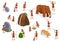 Caveman Prehistoric People Set