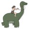 Caveman Riding Dinosaur