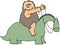 Caveman Riding A Dinosaur