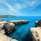 Cavern Grotta della poesia, Roca Vecchia, Salento sea coast, Italy