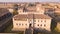 Cavernago, Bergamo, Italy. Aerial view of the ancient castle of Malpaga during the autumn season