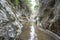 cavernous rock formations in the shape of a gorge belonging to the source of the river Alviela