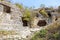 Caves of ancient town chufut kale in Crimea