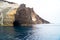 Caves and rock formations by the sea at Sarakiniko area on Milos island,a Greece