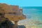 Caves and rock formations by the sea at Sarakiniko area on Milos island,a Greece