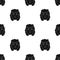Cavewoman face icon in black style isolated on white. Stone age pattern.