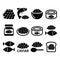 Caviar, roe, fish eggs icons set