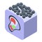 Caviar sushi roll icon, isometric style