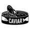 Caviar tin can icon, simple style