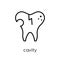 Cavity icon. Trendy modern flat linear vector Cavity icon on white background from thin line Dentist collection