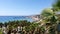 Cavo Paradiso Beach, Kos island, Greece. Paradise beach. Blue sea and beach background. Aqua sea water surface