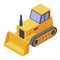 Cawler tractor bulldozer icon, isometric style